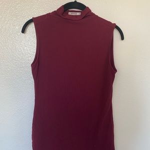Red Fitted Tank Top Blouse